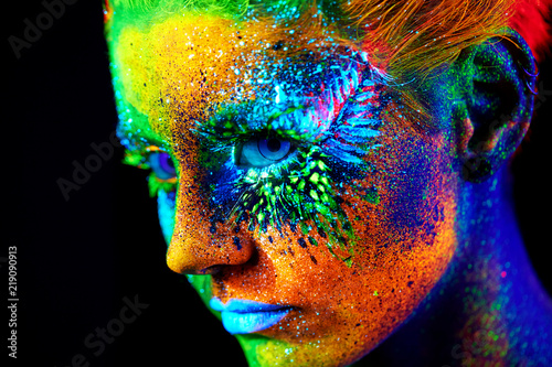 close up UV portrait  photo