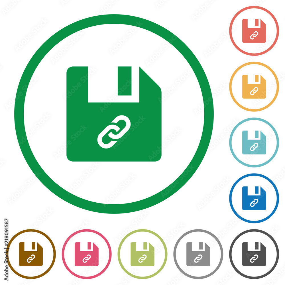 File attachment flat icons with outlines File attachment flat icons with outlines