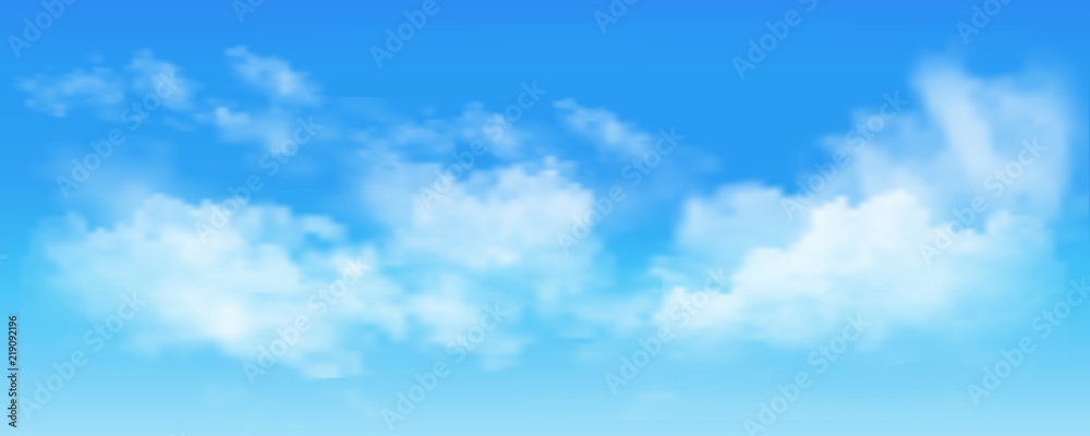 Fototapeta premium Bue sky background with tiny clouds