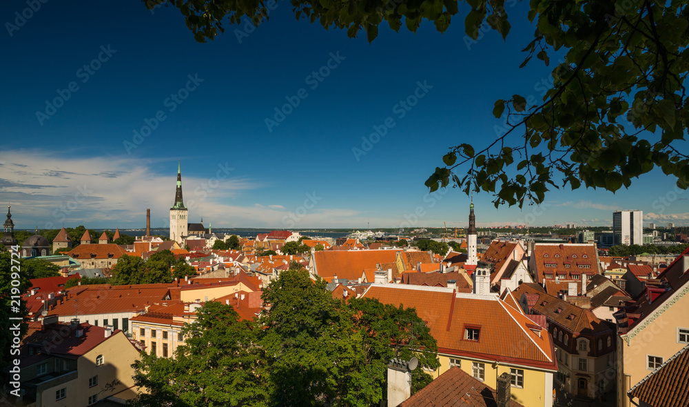 View onto old town in Tallinn, Estonia