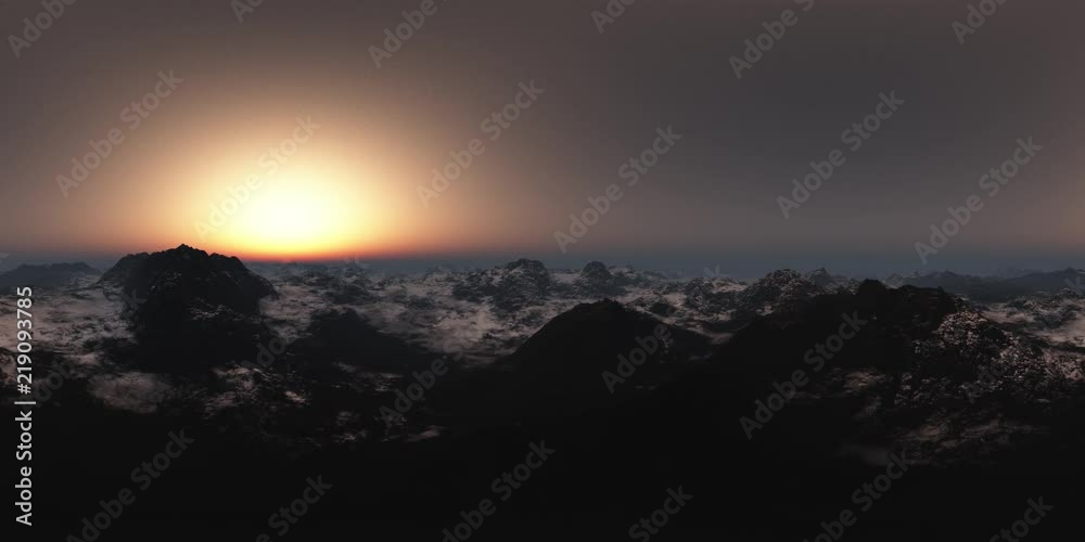 aerial vr 360 panorama of mountains. made with the one 360 degree lense camera