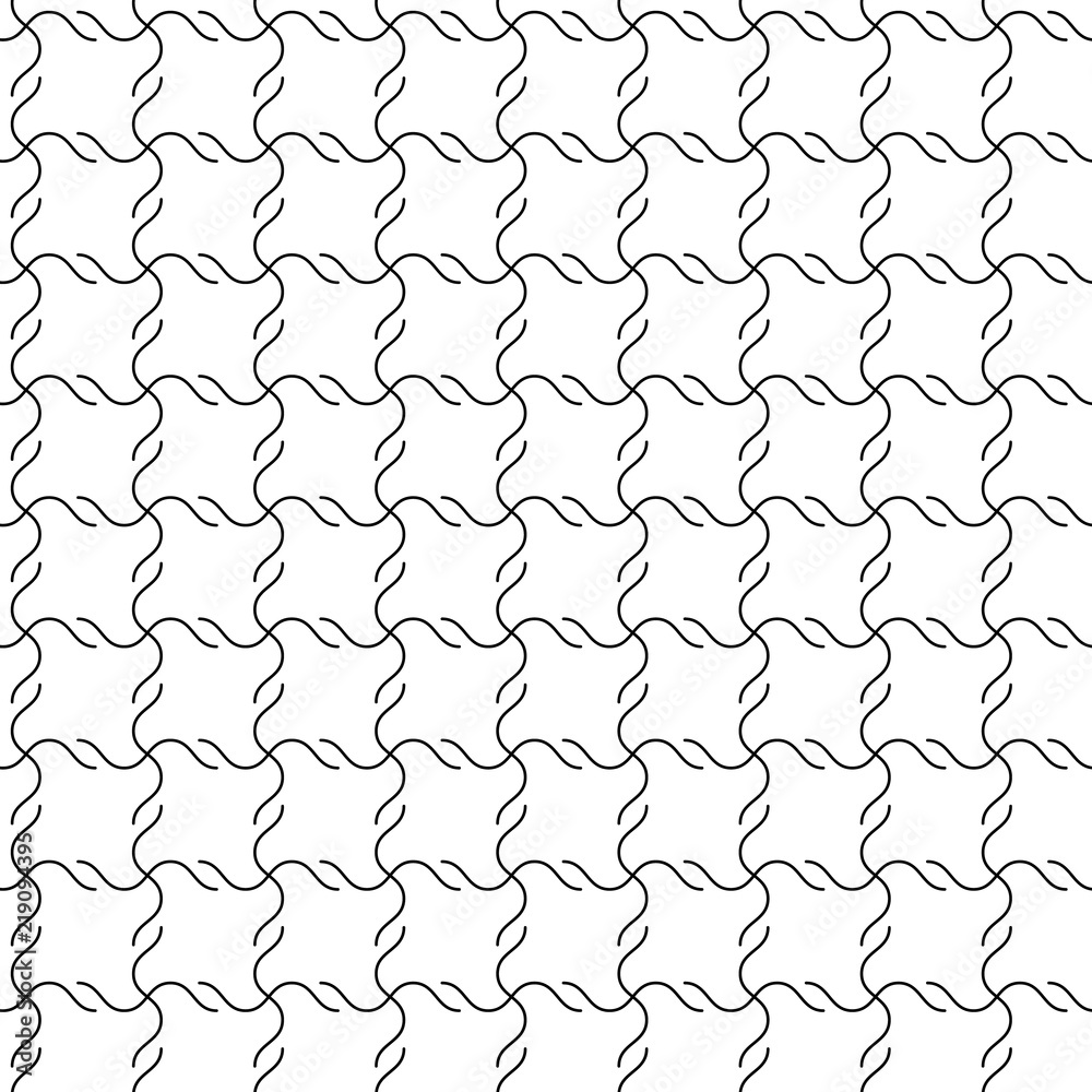 Abstract seamless pattern from grid of crossed lines. Simple black and white geometric squared texture for fabric or clothing. Vector Abstract seamless pattern from grid of crossed lines. Simple black and white geometric squared texture for fabric or clothing. Vector