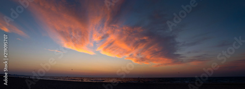 Sunrise on Black sea beach photo