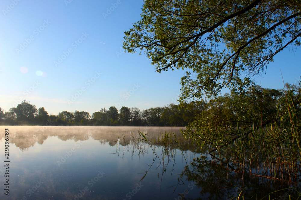 Obraz premium Fog in the morning above the water