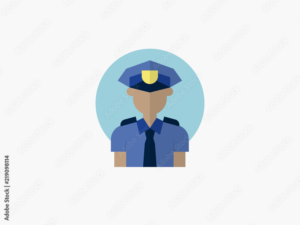 policeman cartoon avatar flat design icon