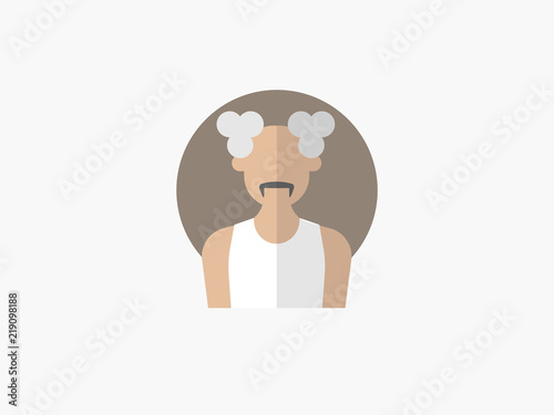 oldman cartoon avatar flat design icon