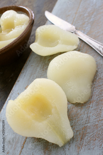 preparing peeled pears