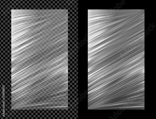 Realistic transparent vector plastic wrapper