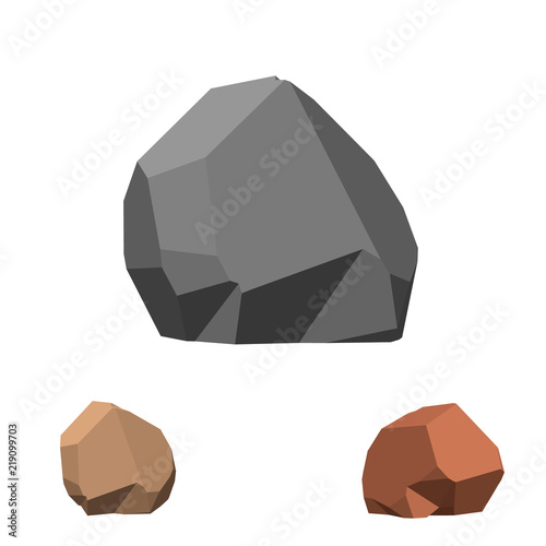Polygonal stone. Isolated o...
