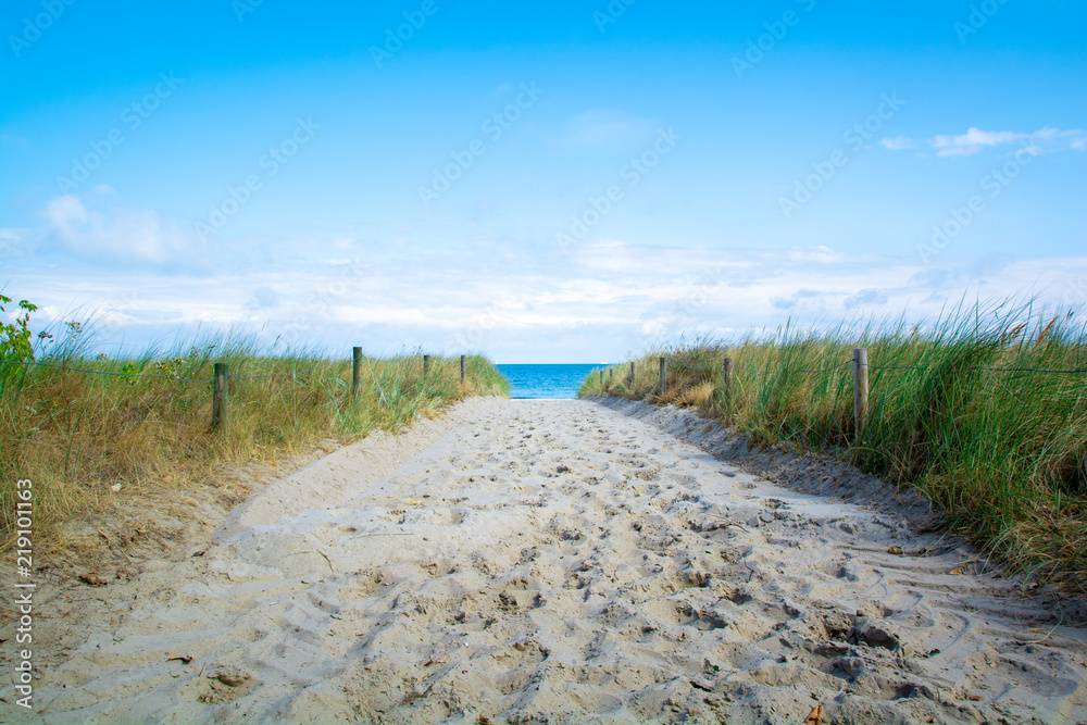 Ostee durch die Düne zum Strand Ostee durch die Düne zum Strand