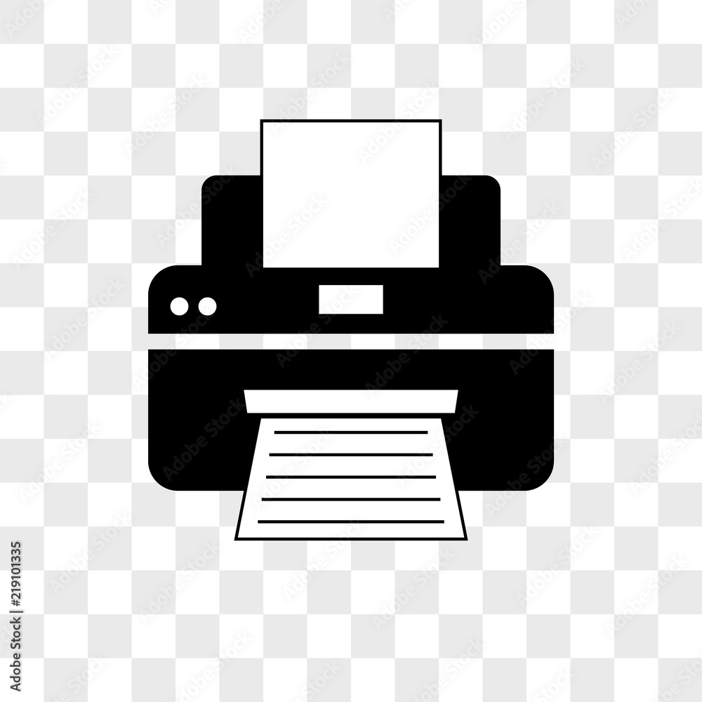 Printer vector icon on transparent background, Printer icon Stock ...