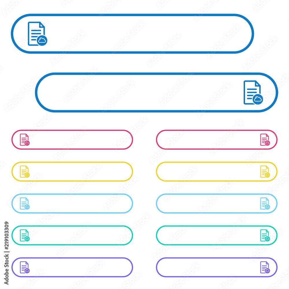 Cloud document icons in rounded color menu buttons Cloud document icons in rounded color menu buttons