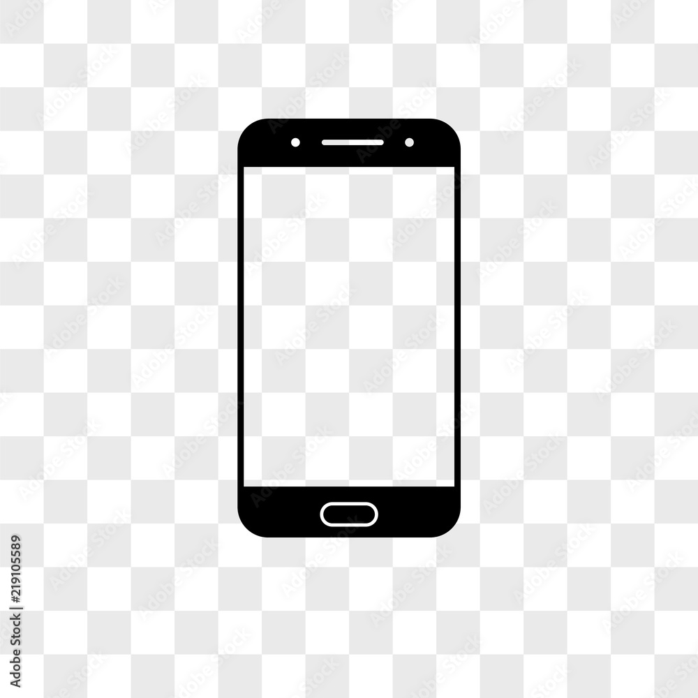Smartphone vector icon on transparent background, Smartphone icon Stock  Vector | Adobe Stock