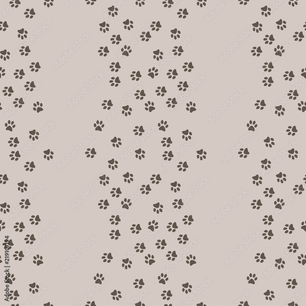 Vector seamless pattern with cat or dog,kitten or puppy footprints. Can be used for wallpaper,fabric, web page background, surface textures. Vector seamless pattern with cat or dog,kitten or puppy footprints. Can be used for wallpaper,fabric, web page background, surface textures.