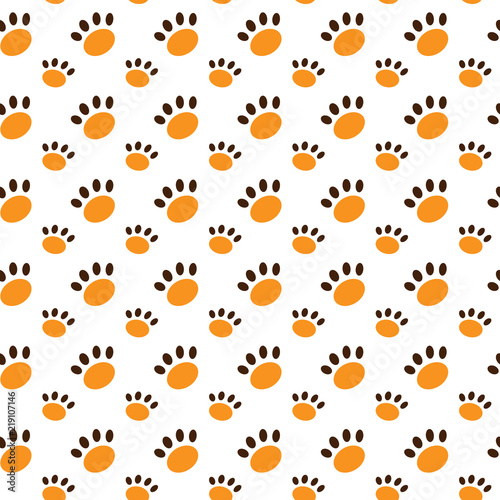 Fototapeta Naklejka Na Ścianę i Meble -  Vector seamless pattern with cat or dog,kitten or puppy footprints. Can be used for wallpaper,fabric, web page background, surface textures.