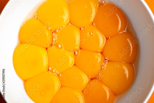 Only the egg yolks on Bowl preparation for baking