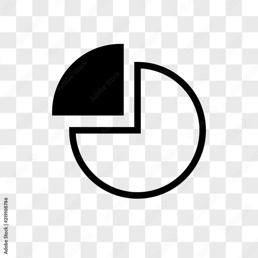 Pie chart vector icon on transparent background, Pie chart icon Stock