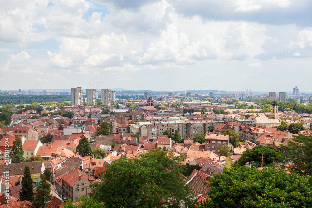Panoramic view on Zemun, Belgrade, Serbia, with beautiful sky in background