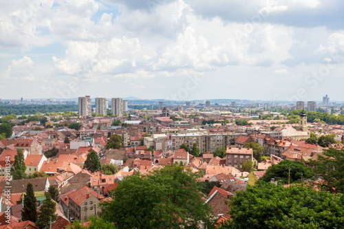Panoramic view on Zemun, Belgrade, Serbia, with beautiful sky in background