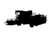 silhouette of combine harvester vector
