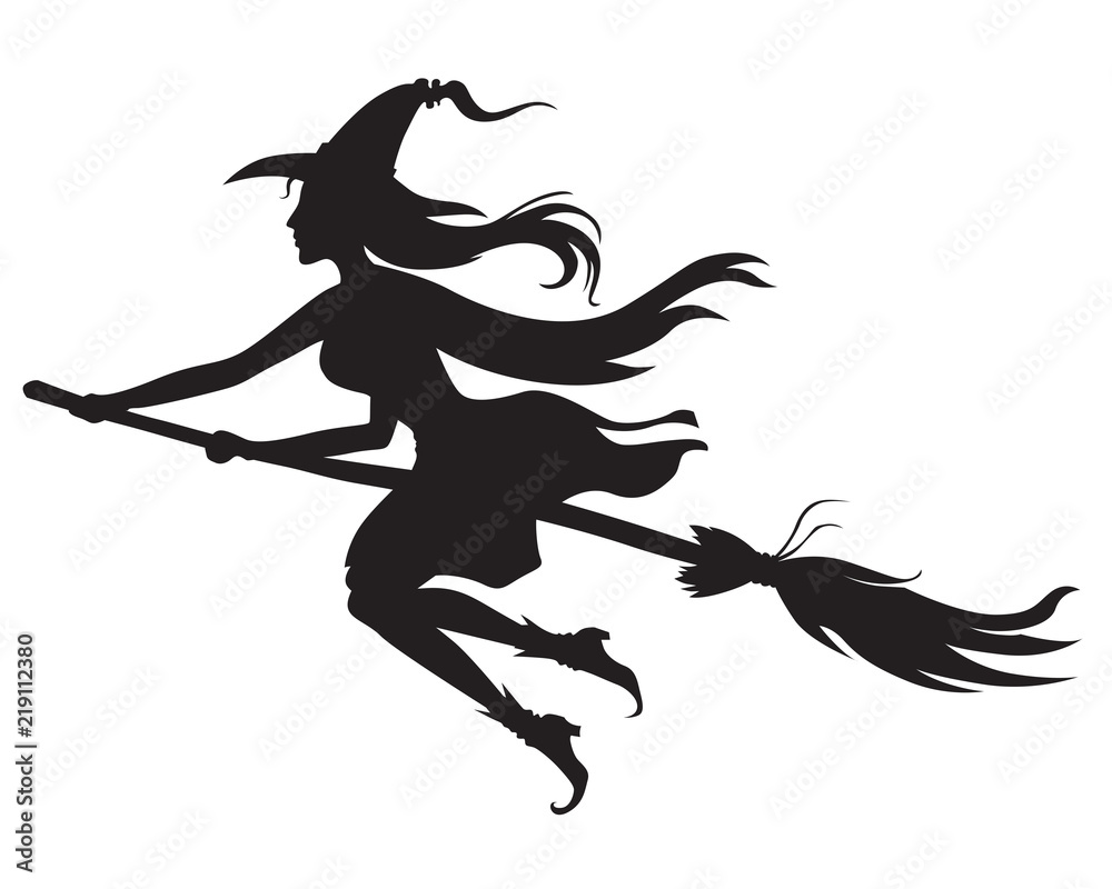 Fototapeta premium Halloween witch silhouette