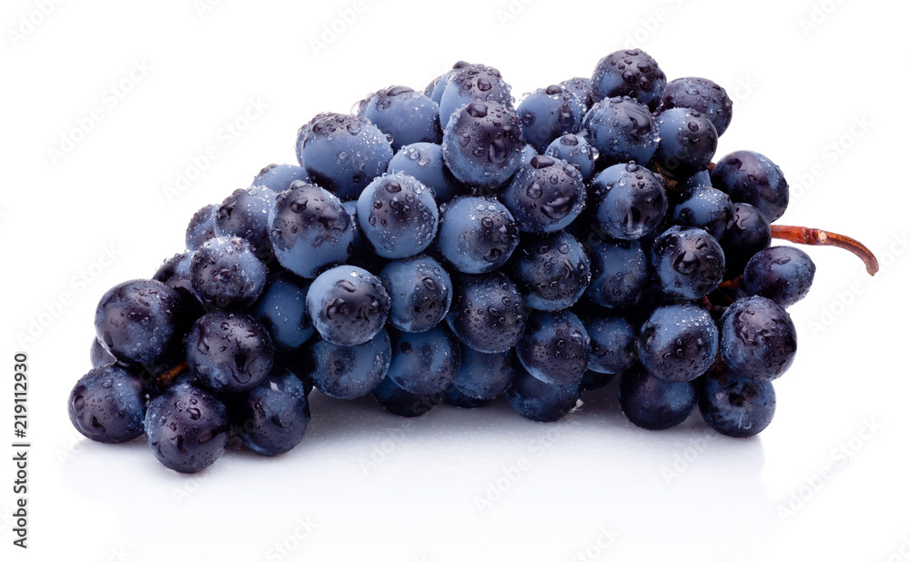 Blue grapes wet isolated on white background Blue grapes wet isolated on white background