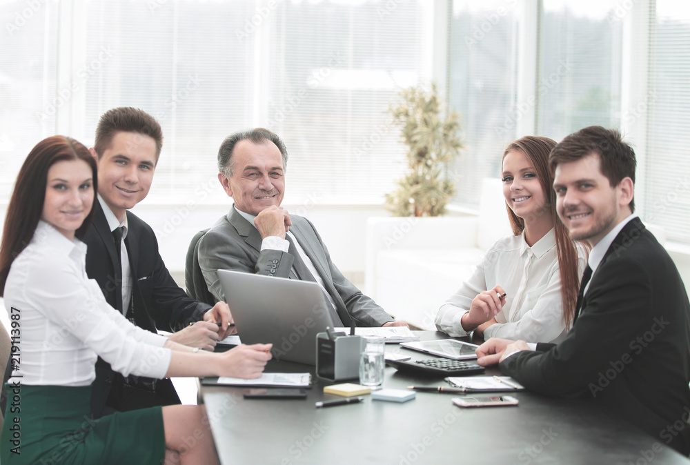 portrait of successful business team in the workplace portrait of successful business team in the workplace