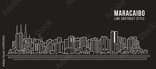Cityscape Building Line art Vector Illustration design - Maracaibo city photo