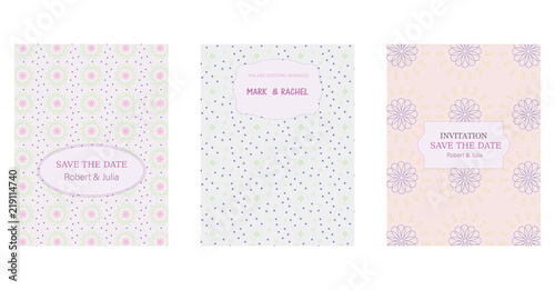 Save the date template cards in vintage style