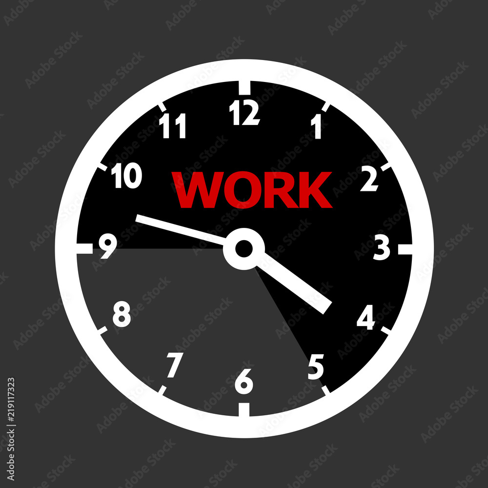95 Working hours. Time rroutine and order at work and job. Worker
