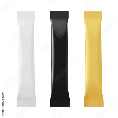 Set of Realistic Empty Template Packaging Stick.