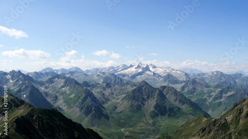 panorama of pyrenees mountains in France