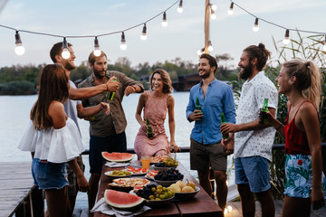 Friends Having Fun on a Vacation