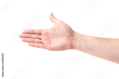 Hand for handshake isolated on white background