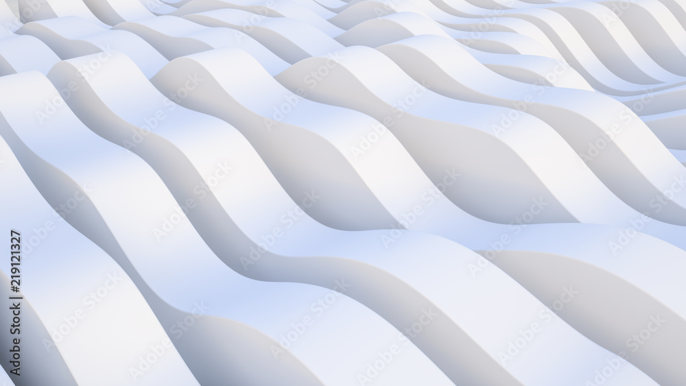 Naklejka premium abstract lines. wave background. modern parametric surface. White texture. futuristic landscape