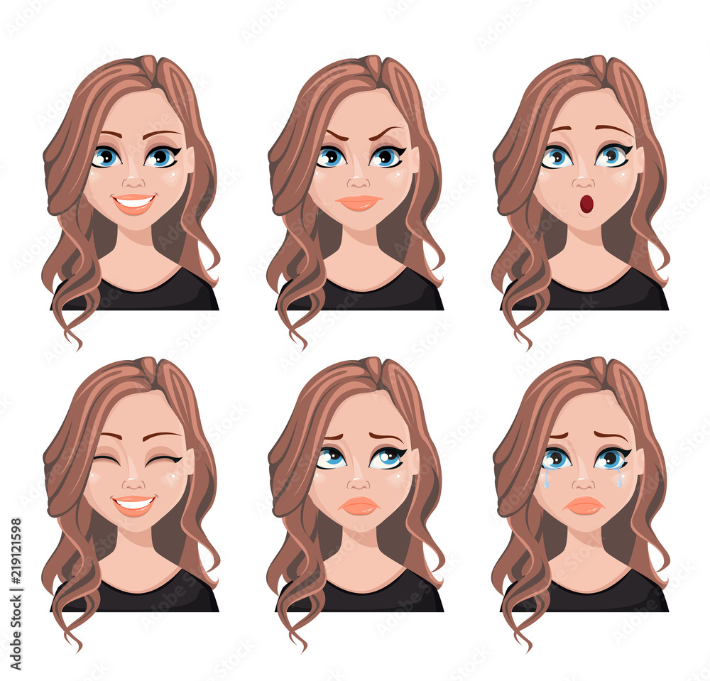 Face expressions of realtor woman