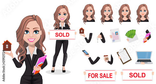 Beautiful realtor woman. A real estate agent