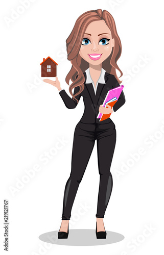 Beautiful realtor woman. A real estate agent