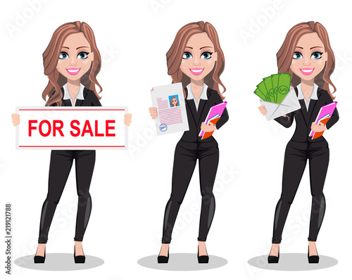 Beautiful realtor woman. A real estate agent