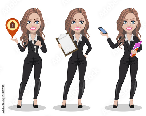Beautiful realtor woman. A real estate agent