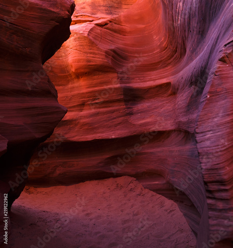 Colorful textured slot canyon near Page known as Waterhole Canyon, Arizona