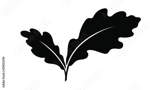 Oak leaves graphic icon. Oak leaves sign isolated on white background. Flat style. Pictogram for web graphics. Vector illustration