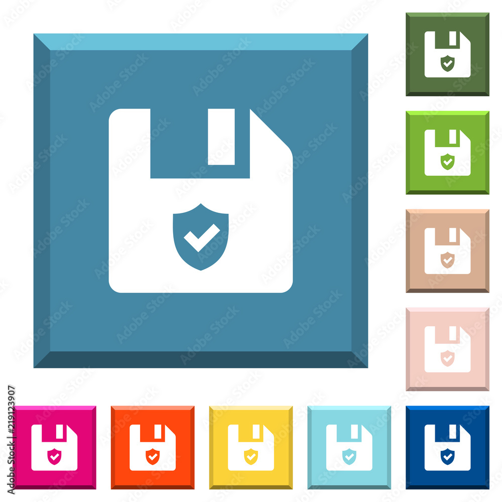 Protected file white icons on edged square buttons Protected file white icons on edged square buttons