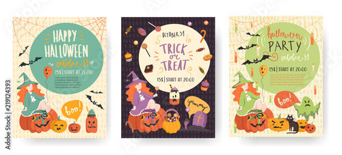 Vector illusrations set for halloween. photo