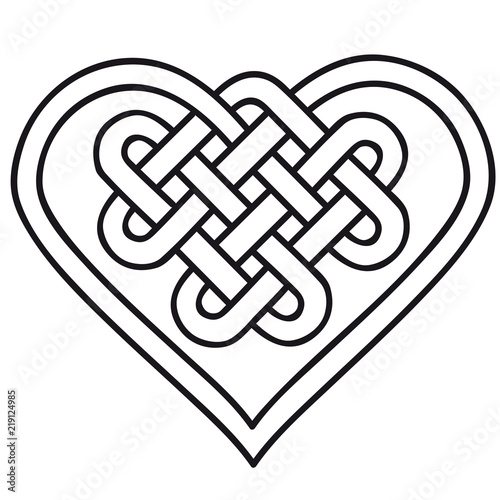 irish heart celtic knot silhouette wall sticker black 