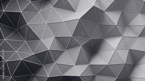 Triangulated polygonal surface 3D render