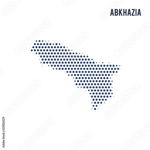 Dotted map of Abkhazia isolated on white background.