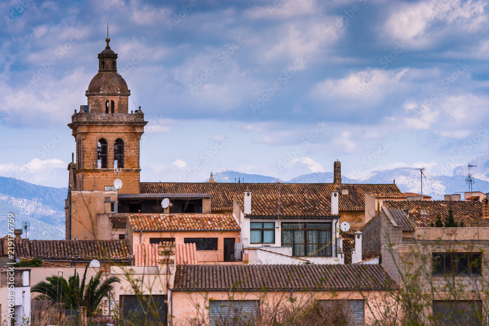 Kirche in dem Dorf Algaida, Mallorca