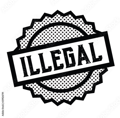illegal stamp on white