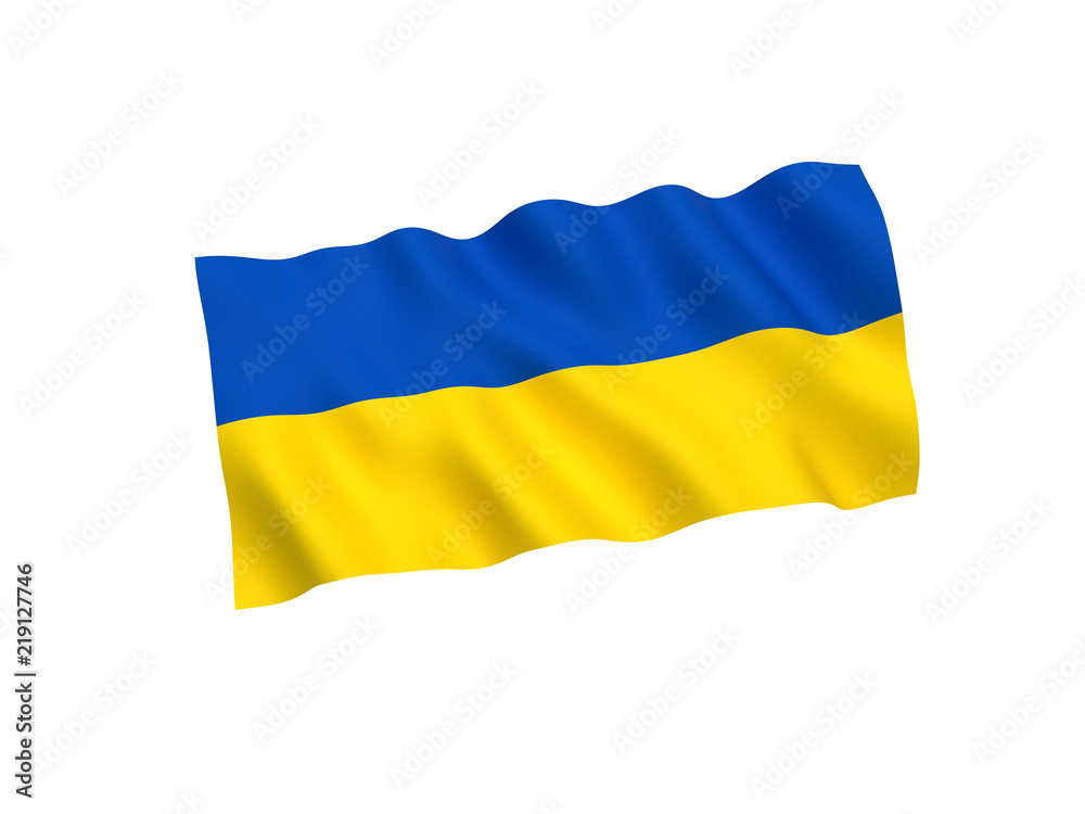 Ukraine flag on white background Ukraine flag on white background
